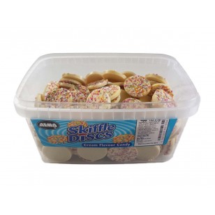 Alma Skiffle Discs White Chocolate Cream Flavour Candy Tub Of 120 Pcs